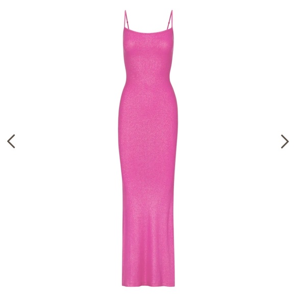 SKIMS soft lounge shimmer long slip dress NWT - Picture 1 of 5